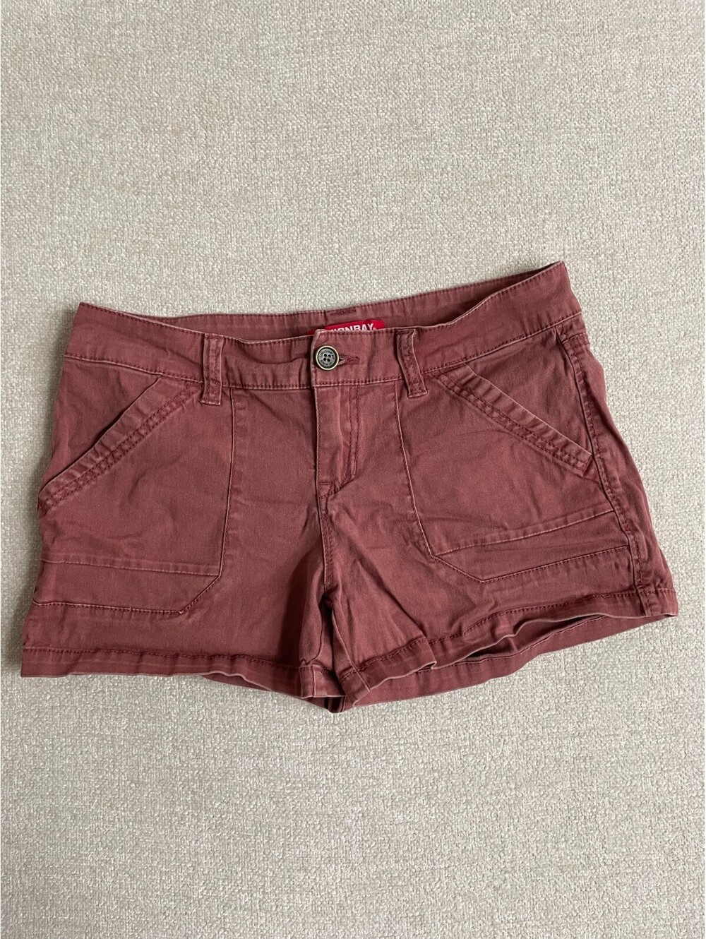 Unionbay Womens Size 9 Rose Pink Mauve Cargo Shorts Flap Pockets Stretch Casual